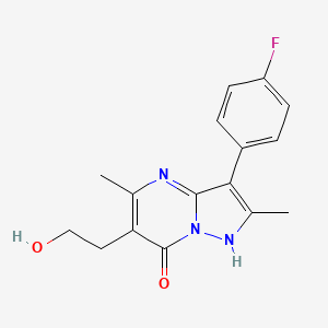 molecular formula C16H16FN3O2 B4812853 3-(4-FLUOROPHENYL)-6-(2-HYDROXYETHYL)-2,5-DIMETHYL-4H,7H-PYRAZOLO[1,5-A]PYRIMIDIN-7-ONE 