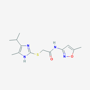 N-(5-methyl-1,2-oxazol-3-yl)-2-{[4-methyl-5-(propan-2-yl)-1H-imidazol-2-yl]sulfanyl}acetamide