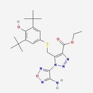 ethyl 1-(4-amino-1,2,5-oxadiazol-3-yl)-5-{[(3,5-di-tert-butyl-4-hydroxyphenyl)sulfanyl]methyl}-1H-1,2,3-triazole-4-carboxylate