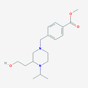 molecular formula C18H28N2O3 B4812900 methyl 4-{[3-(2-hydroxyethyl)-4-isopropyl-1-piperazinyl]methyl}benzoate 