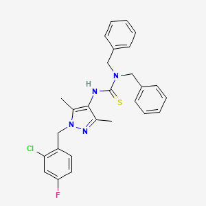 N,N-dibenzyl-N'-[1-(2-chloro-4-fluorobenzyl)-3,5-dimethyl-1H-pyrazol-4-yl]thiourea