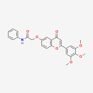 molecular formula C26H23NO7 B4812953 2-{[4-oxo-2-(3,4,5-trimethoxyphenyl)-4H-chromen-6-yl]oxy}-N-phenylacetamide 