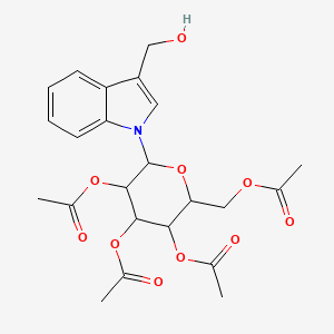 [3,4,5-TRIS(ACETYLOXY)-6-[3-(HYDROXYMETHYL)-1H-INDOL-1-YL]OXAN-2-YL]METHYL ACETATE