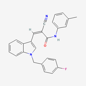 (Z)-2-cyano-3-[1-[(4-fluorophenyl)methyl]indol-3-yl]-N-(3-methylphenyl)prop-2-enamide