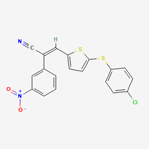 molecular formula C19H11ClN2O2S2 B4813000 (E)-3-[5-(4-chlorophenyl)sulfanylthiophen-2-yl]-2-(3-nitrophenyl)prop-2-enenitrile 