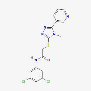 molecular formula C16H13Cl2N5OS B4813025 N-(3,5-dichlorophenyl)-2-{[4-methyl-5-(pyridin-3-yl)-4H-1,2,4-triazol-3-yl]sulfanyl}acetamide 