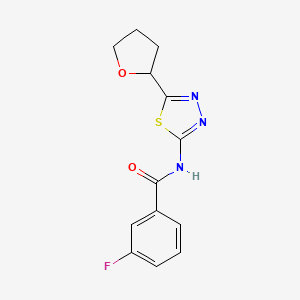 3-fluoro-N-[(2E)-5-(tetrahydrofuran-2-yl)-1,3,4-thiadiazol-2(3H)-ylidene]benzamide