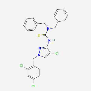 molecular formula C25H21Cl3N4S B4813078 N,N-dibenzyl-N'-[4-chloro-1-(2,4-dichlorobenzyl)-1H-pyrazol-3-yl]thiourea 