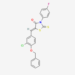 molecular formula C23H15ClFNO2S2 B4813084 (5Z)-5-[(3-chloro-4-phenylmethoxyphenyl)methylidene]-3-(4-fluorophenyl)-2-sulfanylidene-1,3-thiazolidin-4-one 