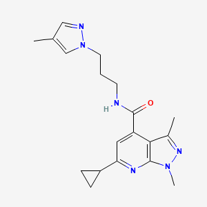 6-CYCLOPROPYL-1,3-DIMETHYL-N~4~-[3-(4-METHYL-1H-PYRAZOL-1-YL)PROPYL]-1H-PYRAZOLO[3,4-B]PYRIDINE-4-CARBOXAMIDE