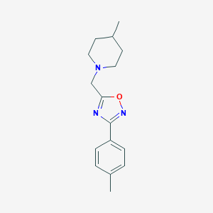 molecular formula C16H21N3O B481314 4-Methyl-1-{[3-(4-methylphenyl)-1,2,4-oxadiazol-5-yl]methyl}piperidine CAS No. 585559-23-5