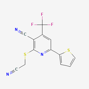 2-[(cyanomethyl)thio]-6-(2-thienyl)-4-(trifluoromethyl)nicotinonitrile