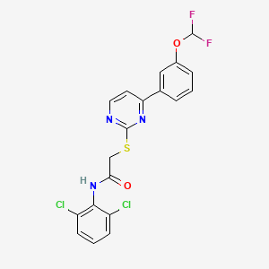 molecular formula C19H13Cl2F2N3O2S B4813173 N~1~-(2,6-DICHLOROPHENYL)-2-({4-[3-(DIFLUOROMETHOXY)PHENYL]-2-PYRIMIDINYL}SULFANYL)ACETAMIDE 