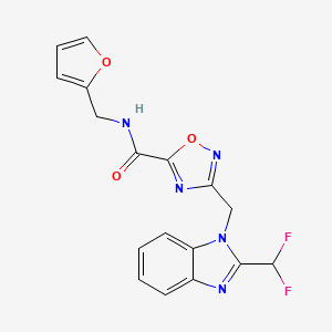 3-{[2-(difluoromethyl)-1H-benzimidazol-1-yl]methyl}-N-(2-furylmethyl)-1,2,4-oxadiazole-5-carboxamide