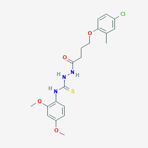 molecular formula C20H24ClN3O4S B4813185 2-[4-(4-chloro-2-methylphenoxy)butanoyl]-N-(2,4-dimethoxyphenyl)hydrazinecarbothioamide 