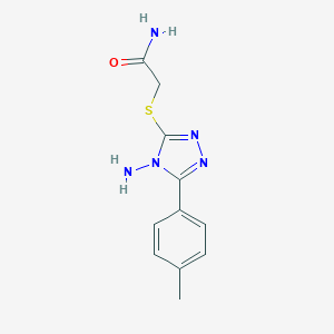 molecular formula C11H13N5OS B481320 2-{[4-amino-5-(4-methylphenyl)-4H-1,2,4-triazol-3-yl]sulfanyl}acetamide CAS No. 667879-44-9