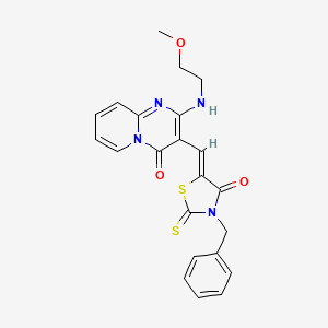 3-[(Z)-(3-benzyl-4-oxo-2-thioxo-1,3-thiazolidin-5-ylidene)methyl]-2-[(2-methoxyethyl)amino]-4H-pyrido[1,2-a]pyrimidin-4-one