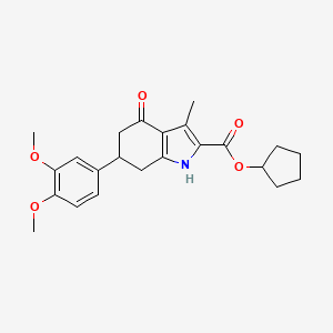 cyclopentyl 6-(3,4-dimethoxyphenyl)-3-methyl-4-oxo-4,5,6,7-tetrahydro-1H-indole-2-carboxylate