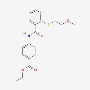 ETHYL 4-{2-[(2-METHOXYETHYL)SULFANYL]BENZAMIDO}BENZOATE