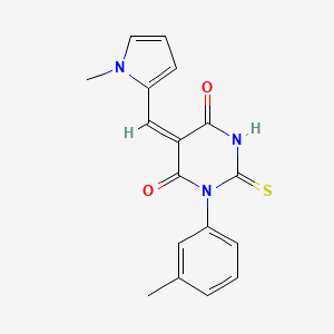 molecular formula C17H15N3O2S B4813235 1-(3-methylphenyl)-5-[(1-methyl-1H-pyrrol-2-yl)methylene]-2-thioxodihydro-4,6(1H,5H)-pyrimidinedione 