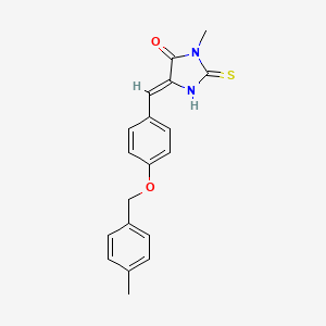 molecular formula C19H18N2O2S B4813242 3-methyl-5-{4-[(4-methylbenzyl)oxy]benzylidene}-2-thioxo-4-imidazolidinone 