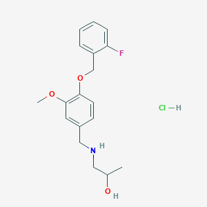 1-[[4-[(2-Fluorophenyl)methoxy]-3-methoxyphenyl]methylamino]propan-2-ol;hydrochloride