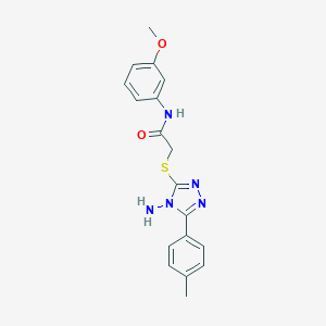 molecular formula C18H19N5O2S B481327 2-{[4-amino-5-(4-methylphenyl)-4H-1,2,4-triazol-3-yl]sulfanyl}-N-(3-methoxyphenyl)acetamide CAS No. 522604-41-7
