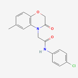 molecular formula C17H15ClN2O3 B4813279 N-(4-chlorophenyl)-2-(6-methyl-3-oxo-2,3-dihydro-4H-1,4-benzoxazin-4-yl)acetamide 