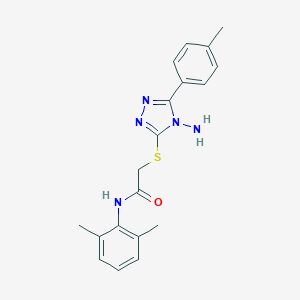 molecular formula C19H21N5OS B481328 2-{[4-amino-5-(4-methylphenyl)-4H-1,2,4-triazol-3-yl]sulfanyl}-N-(2,6-dimethylphenyl)acetamide CAS No. 577699-33-3