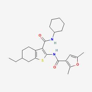 molecular formula C24H32N2O3S B4813280 N-[3-(CYCLOHEXYLCARBAMOYL)-6-ETHYL-4,5,6,7-TETRAHYDRO-1-BENZOTHIOPHEN-2-YL]-2,5-DIMETHYL-3-FURAMIDE 