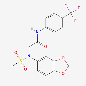 2-[1,3-benzodioxol-5-yl(methylsulfonyl)amino]-N-[4-(trifluoromethyl)phenyl]acetamide