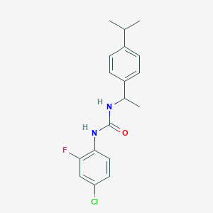 molecular formula C18H20ClFN2O B4813295 N-(4-chloro-2-fluorophenyl)-N'-[1-(4-isopropylphenyl)ethyl]urea 