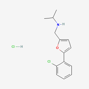 molecular formula C14H17Cl2NO B4813301 N-{[5-(2-chlorophenyl)-2-furyl]methyl}propan-2-amine hydrochloride 