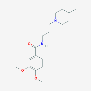 molecular formula C18H28N2O3 B4813316 3,4-dimethoxy-N-[3-(4-methyl-1-piperidinyl)propyl]benzamide 