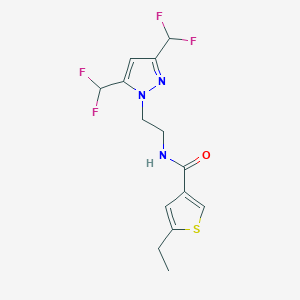 molecular formula C14H15F4N3OS B4813319 N-{2-[3,5-bis(difluoromethyl)-1H-pyrazol-1-yl]ethyl}-5-ethyl-3-thiophenecarboxamide 