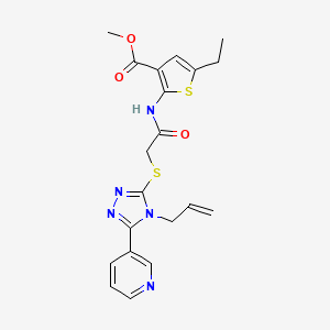 molecular formula C20H21N5O3S2 B4813332 methyl 2-[({[4-allyl-5-(3-pyridinyl)-4H-1,2,4-triazol-3-yl]thio}acetyl)amino]-5-ethyl-3-thiophenecarboxylate 