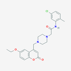 molecular formula C25H28ClN3O4 B4813350 N-(5-chloro-2-methylphenyl)-2-{4-[(6-ethoxy-2-oxo-2H-chromen-4-yl)methyl]piperazin-1-yl}acetamide 