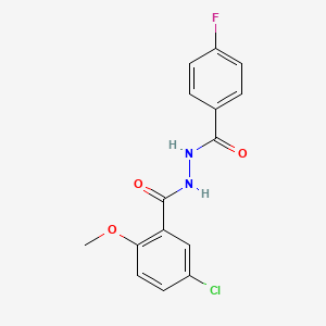 molecular formula C15H12ClFN2O3 B4813361 5-chloro-N'-(4-fluorobenzoyl)-2-methoxybenzohydrazide 