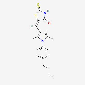 molecular formula C20H22N2OS2 B4813414 5-{[1-(4-butylphenyl)-2,5-dimethyl-1H-pyrrol-3-yl]methylene}-2-thioxo-1,3-thiazolidin-4-one 