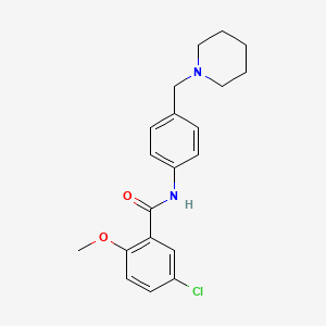 molecular formula C20H23ClN2O2 B4813473 5-chloro-2-methoxy-N-[4-(1-piperidinylmethyl)phenyl]benzamide 