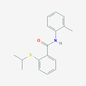 molecular formula C17H19NOS B4813477 2-(isopropylthio)-N-(2-methylphenyl)benzamide 