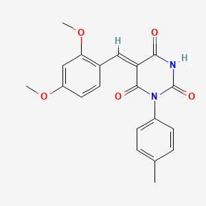 (5Z)-5-[(2,4-dimethoxyphenyl)methylidene]-1-(4-methylphenyl)-1,3-diazinane-2,4,6-trione