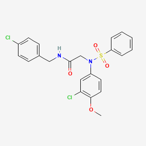 N~1~-(4-chlorobenzyl)-N~2~-(3-chloro-4-methoxyphenyl)-N~2~-(phenylsulfonyl)glycinamide