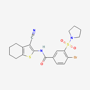 4-bromo-N-(3-cyano-4,5,6,7-tetrahydro-1-benzothiophen-2-yl)-3-pyrrolidin-1-ylsulfonylbenzamide