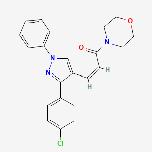 (Z)-3-[3-(4-chlorophenyl)-1-phenylpyrazol-4-yl]-1-morpholin-4-ylprop-2-en-1-one