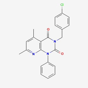 3-[(4-CHLOROPHENYL)METHYL]-5,7-DIMETHYL-1-PHENYL-1H,2H,3H,4H-PYRIDO[2,3-D]PYRIMIDINE-2,4-DIONE