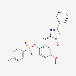 [4-methoxy-2-[(E)-(5-oxo-2-phenyl-1,3-oxazol-4-ylidene)methyl]phenyl] 4-methylbenzenesulfonate