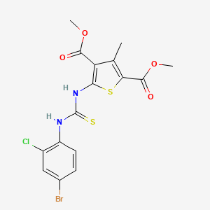 dimethyl 5-({[(4-bromo-2-chlorophenyl)amino]carbonothioyl}amino)-3-methyl-2,4-thiophenedicarboxylate