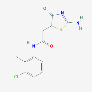 molecular formula C12H12ClN3O2S B481357 N-(3-chloro-2-methylphenyl)-2-(2-imino-4-oxo-1,3-thiazolidin-5-yl)acetamide CAS No. 667879-69-8