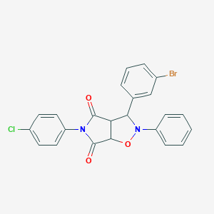 molecular formula C23H16BrClN2O3 B481359 3-(3-bromophenyl)-5-(4-chlorophenyl)-2-phenyldihydro-2H-pyrrolo[3,4-d]isoxazole-4,6(3H,5H)-dione CAS No. 1005112-45-7